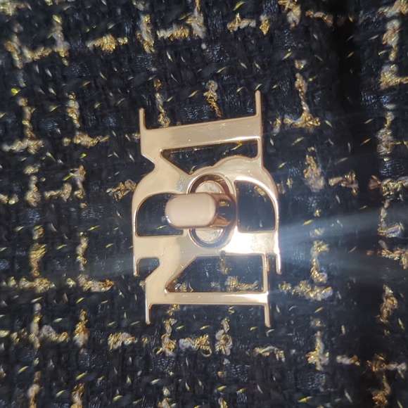 NWT Badgley Mischka Black & Gold Textured Messenger Bag - Picture 6 of 8